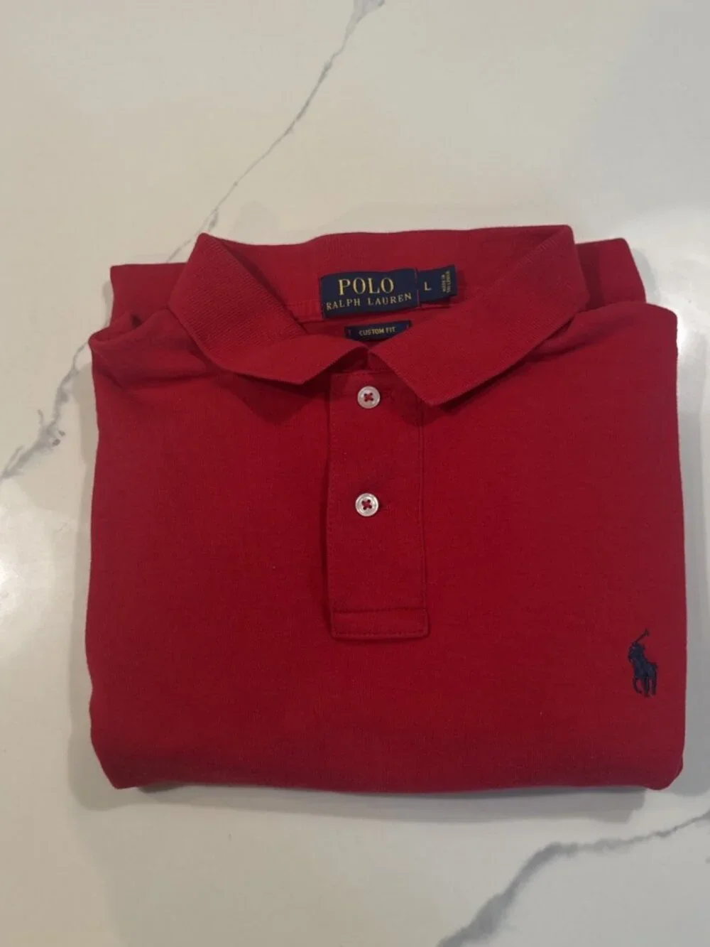 Polo Ralph Lauren Custom Fit Polo Red Large 100% Cotton $118